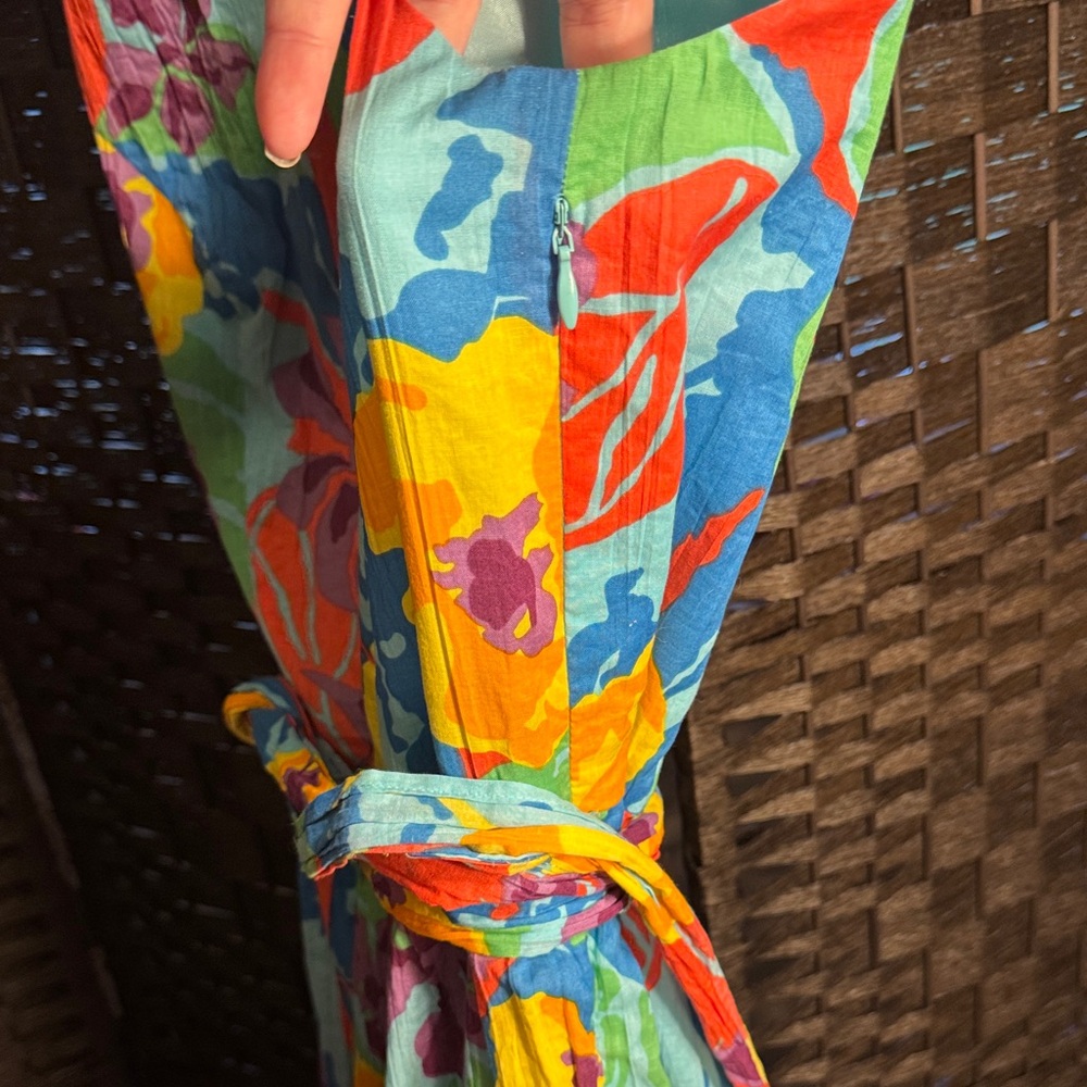 Coldwater Creek Bright Floral Sleeveless Midi Dress - Multicolor Size 10 - Picture 6 of 9